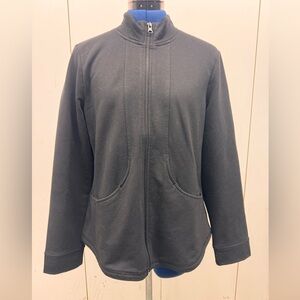 T by Talbots Black Zip Up Sweater